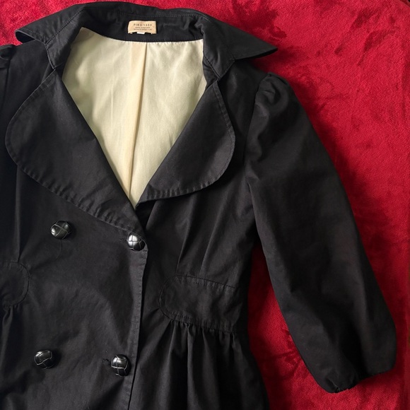 Piko 1988 Black Trench Coat with Belt Size Medium - Picture 3 of 7